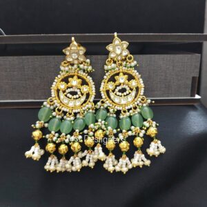 jer036-v1 jadau kundan chand bali earrings