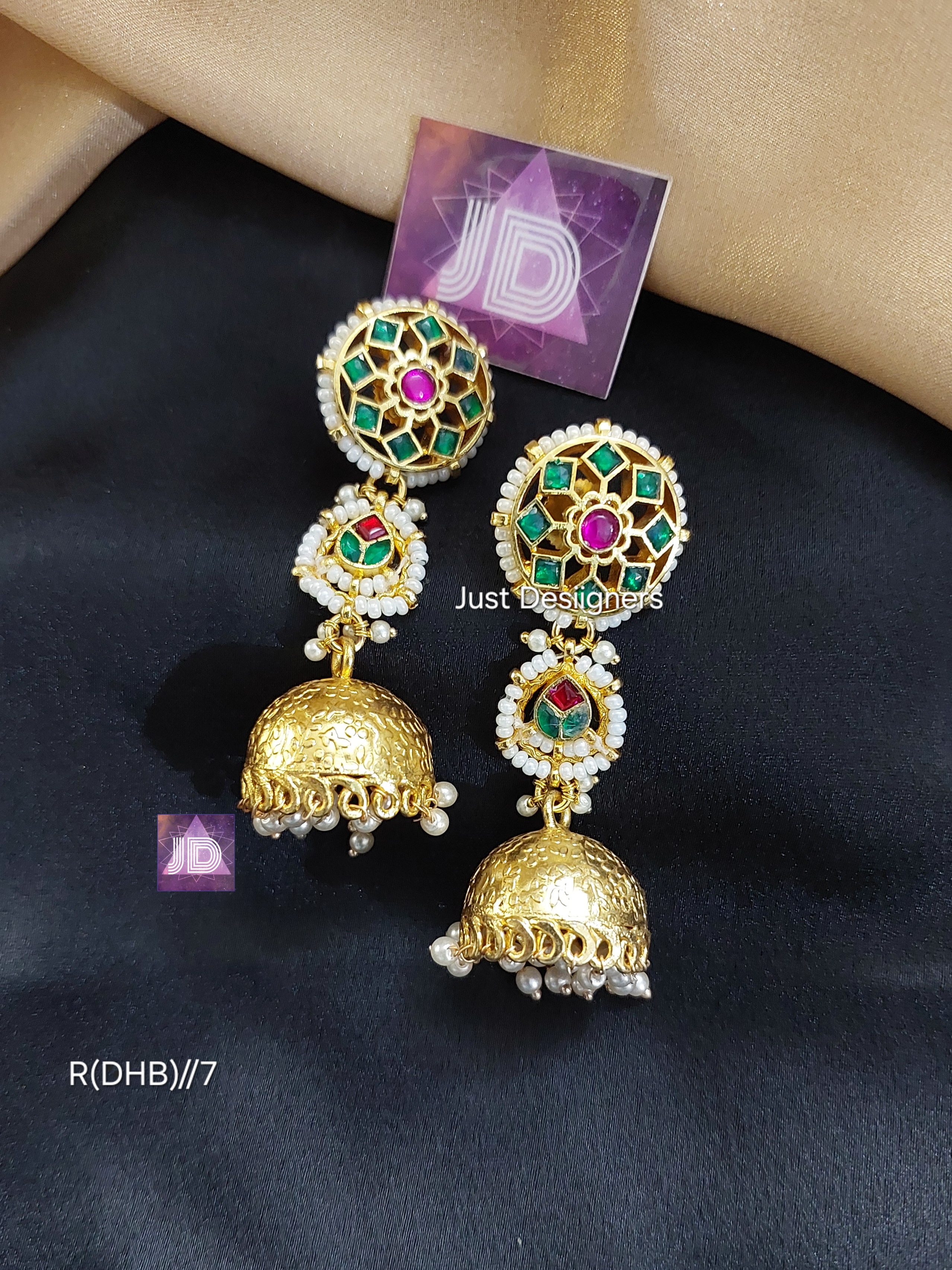 JER034-V1 jadau kundan jumar earrings
