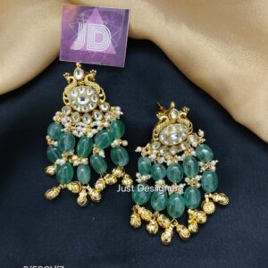 JER033-V1 JADAU KUNDAN CHANDBALI EARRINGS