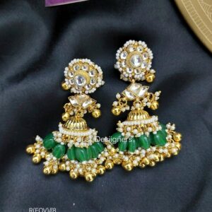 jer035-v1 jadau kundan jumkha earrings
